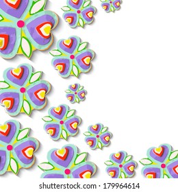 abstract flowers 3d backgrounds, traced from original artwork, acrylic paint on canvas, detailed and unique. 