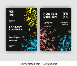 Abstract flowers background. It can be used for posters, cards, flyers, brochures, magazines and any kind of cover. EPS 10. Vector