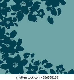 Abstract flowers background. Greeting card with flowers, can be used as invitation card for wedding, birthday and other holiday and summer background. Vector illustration.