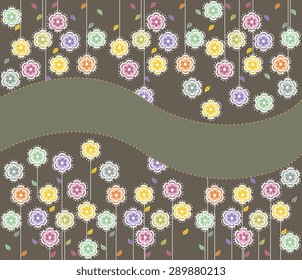 Abstract flowers background with place for text