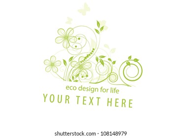 Abstract flowers background with place for your text