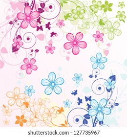 Abstract flowers background with place for your text