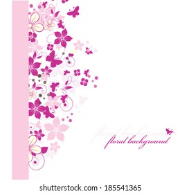 Abstract flowers background with place for your text 