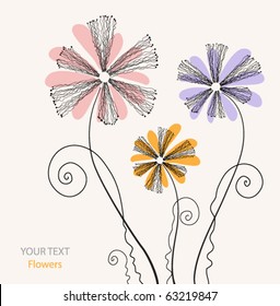 Abstract flowers background with place for your text