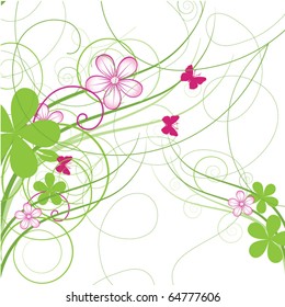Abstract flowers background with place for your text