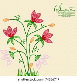 Abstract flowers background with place for your text