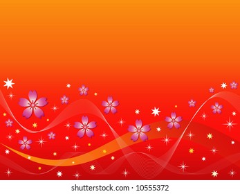 Abstract Flowers Background - Vector