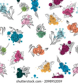 Abstract flowers background. Vector illustration.