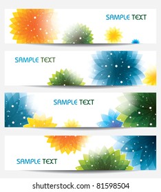 Abstract Flowers Banners