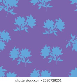 Abstract Flowers bell seamless pattern. Vector hand drawn branches flowers bell with leaves. Dark simple print. Template for design, fabric, fashion, wallpaper, surface design.