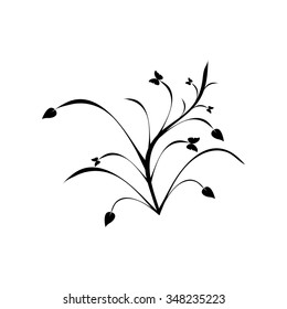 Abstract flowers the black