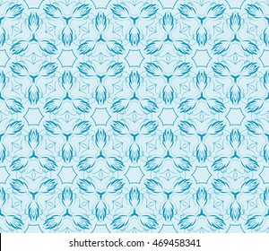 abstract flowers. blue. Seamless vector illustration. to design greeting cards, backgrounds, wallpaper, interior design.