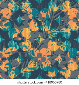 Abstract flowers botanical pattern seamless background tile