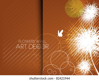 abstract flowers card design, vector illustration