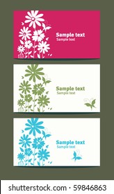 abstract flowers cards