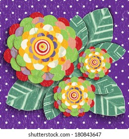 abstract flowers cards, 3d backgrounds, traced from original artwork, acrylic paint on canvas, detailed and unique. Vector. 