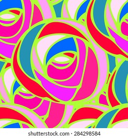 Abstract flowers colorful seamless pattern. Abstract colorful background.