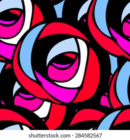 Abstract flowers colorful seamless pattern. Abstract colorful background.