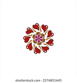 Abstract flowers decorated with love