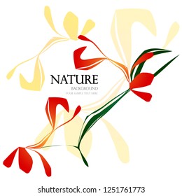Abstract flowers. Design element. Red color.