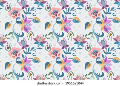 Abstract flowers design seamless pattern. Can be use for fabric textile wallpaper.