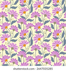 Abstract flowers design seamless pattern for fabric textile fashion print gift wrapping paper background.