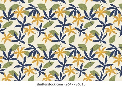 Abstract flowers design seamless pattern for fabric textile fashion print gift wrapping paper background.