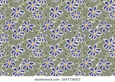 Abstract flowers design seamless pattern for fabric textile fashion print gift wrapping paper background.