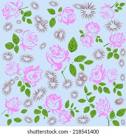 Abstract flowers fabric background.Vector