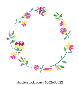 Abstract Flowers Frame Vector Illustration