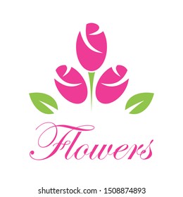 abstract flowers garden logo icon vector design concept