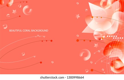 Flores abstractas gráficos surrealismo líneas blancas brillantes color de volumen de los corales