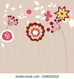 Abstract flowers greeting card