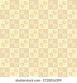 abstract flowers of hand drawn pixels. warm colors. vector seamless pattern. repetitive background. modern decorative art. geometric fabric swatch. continuous textile design ebroidery template