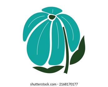 Abstract flowers hand drawn shapes and doodle design elements