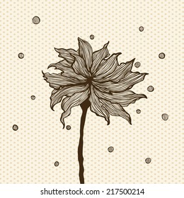 Abstract flowers hand-drawing. Vector illustration.