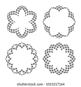 Abstract flowers. Icon set. Vintage