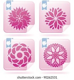 Abstract Flowers Icons Set