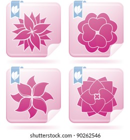 Abstract Flowers Icons Set
