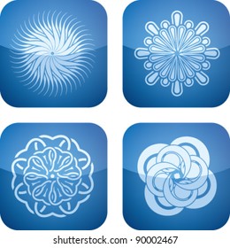 Abstract Flowers Icons Set (part of the Cobalt Squared 2D Icons Set)