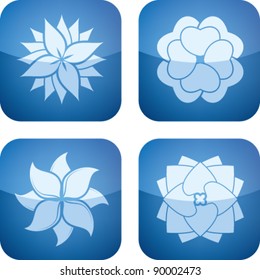 Abstract Flowers Icons Set (part of the Cobalt Squared 2D Icons Set)