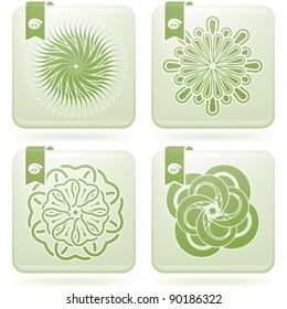 Abstract Flowers Icons Set (part of the Olivine Squared 2D Icons Set)