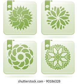Abstract Flowers Icons Set (part of the Olivine Squared 2D Icons Set)