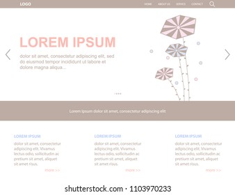 abstract flowers, illustrative minimalism web page 