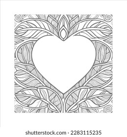 Die abstrakten Blumen und Blätter in Herzform wären ein tolles Design für ein farbiges Buchcover.