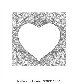 Die abstrakten Blumen und Blätter in Herzform wären ein tolles Design für ein farbiges Buchcover.