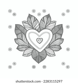 Die abstrakten Blumen und Blätter in Herzform wären ein tolles Design für ein farbiges Buchcover.