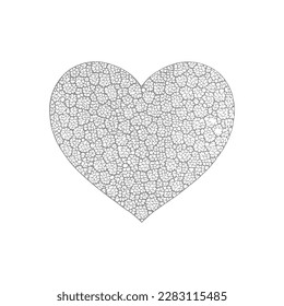 The abstract flowers and leaf in heart shape would be a great design for a coloring book cover.
