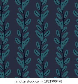 Abstract flowers and leaves seamless pattern