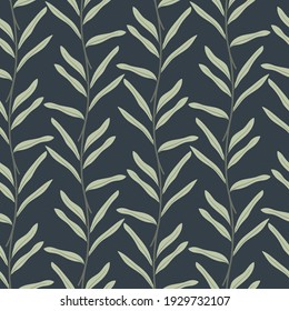 Abstract flowers and leaves seamless pattern